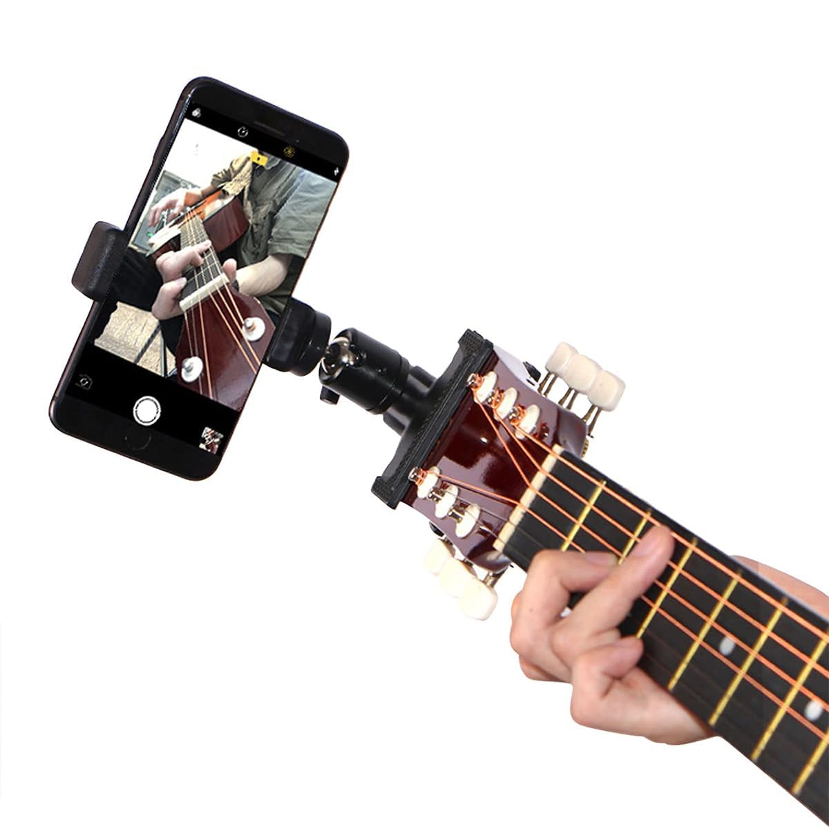 PERLMAN 2-in-1 Guitar Phone Holder Mount – 360° Rotatable Headstock & Desk Clip for Smartphones & Action Cameras – Perfect for Musicians, Content Creators, Live Streaming & Recording (Black)-image-47