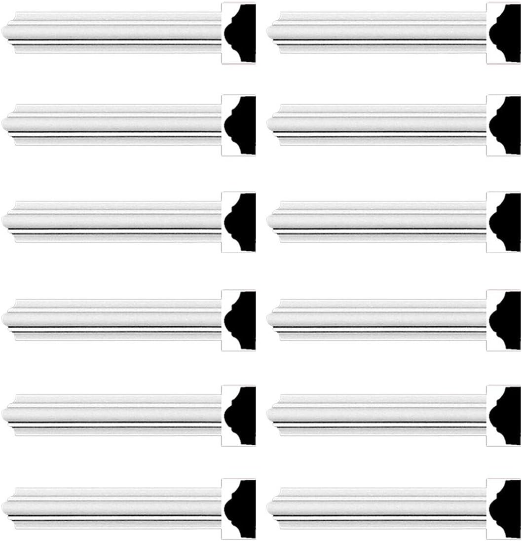 Renovator's Supply Cornice White Urethane Simple Design 12 Pieces Totaling 1140" Length