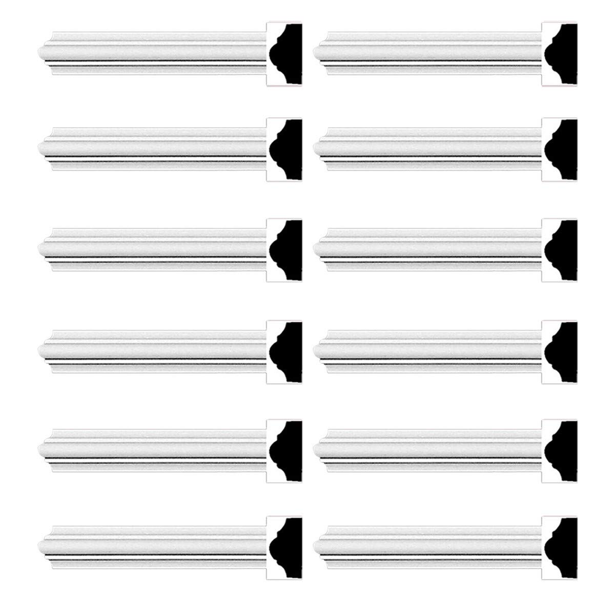 Renovator's Supply Cornice White Urethane Simple Design 12 Pieces Totaling 1140" Length