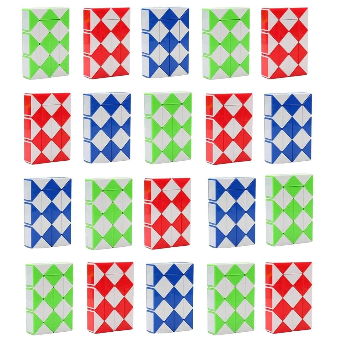 MJ Ragav Snake Cube Wedges Twist Puzzle Toy (Multicolor) Twist Snake Puzzle | Set of 10 | for Boys Girls Teens as Birthday Return Gift to Kids of All Age Group