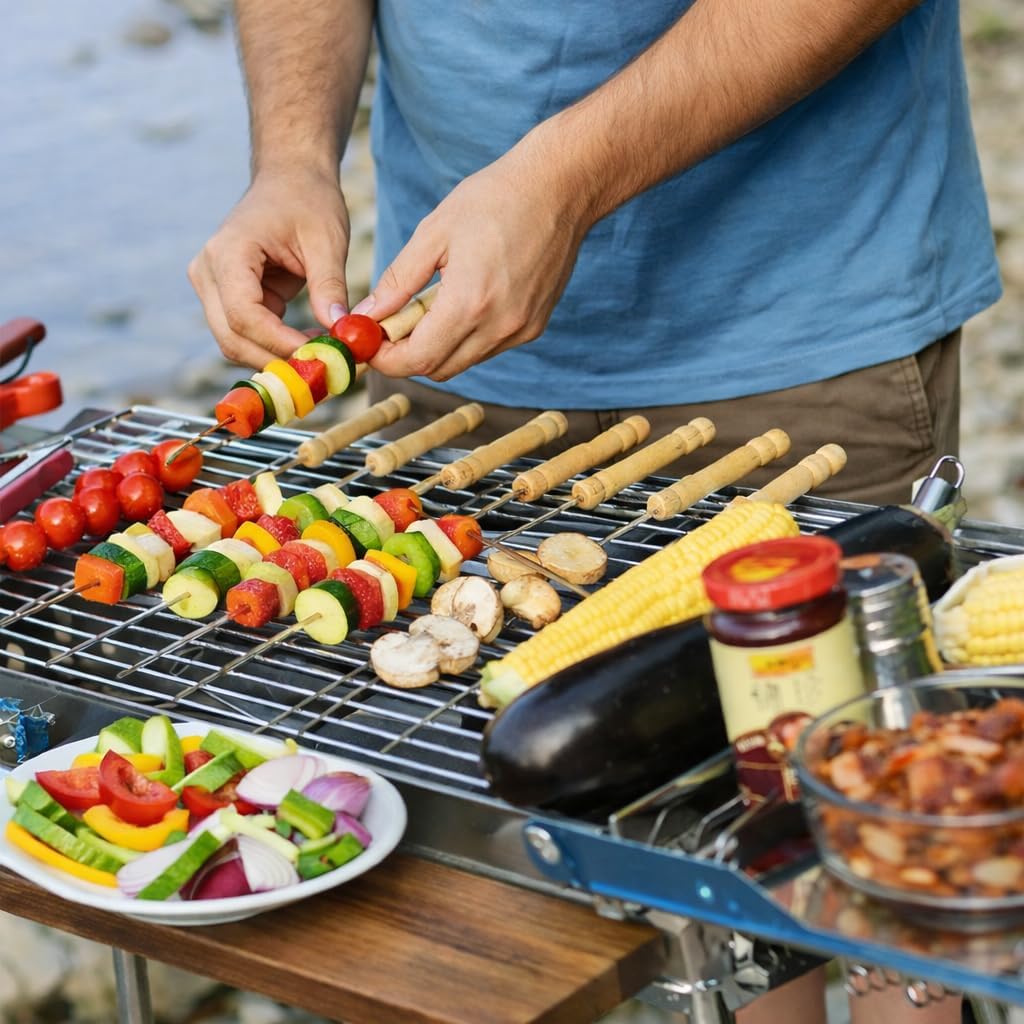 Stainless Steel BBQ Skewers - Grill & Roast! -2 Stainless Steel BBQ Skewers - Grill & Roast! -2