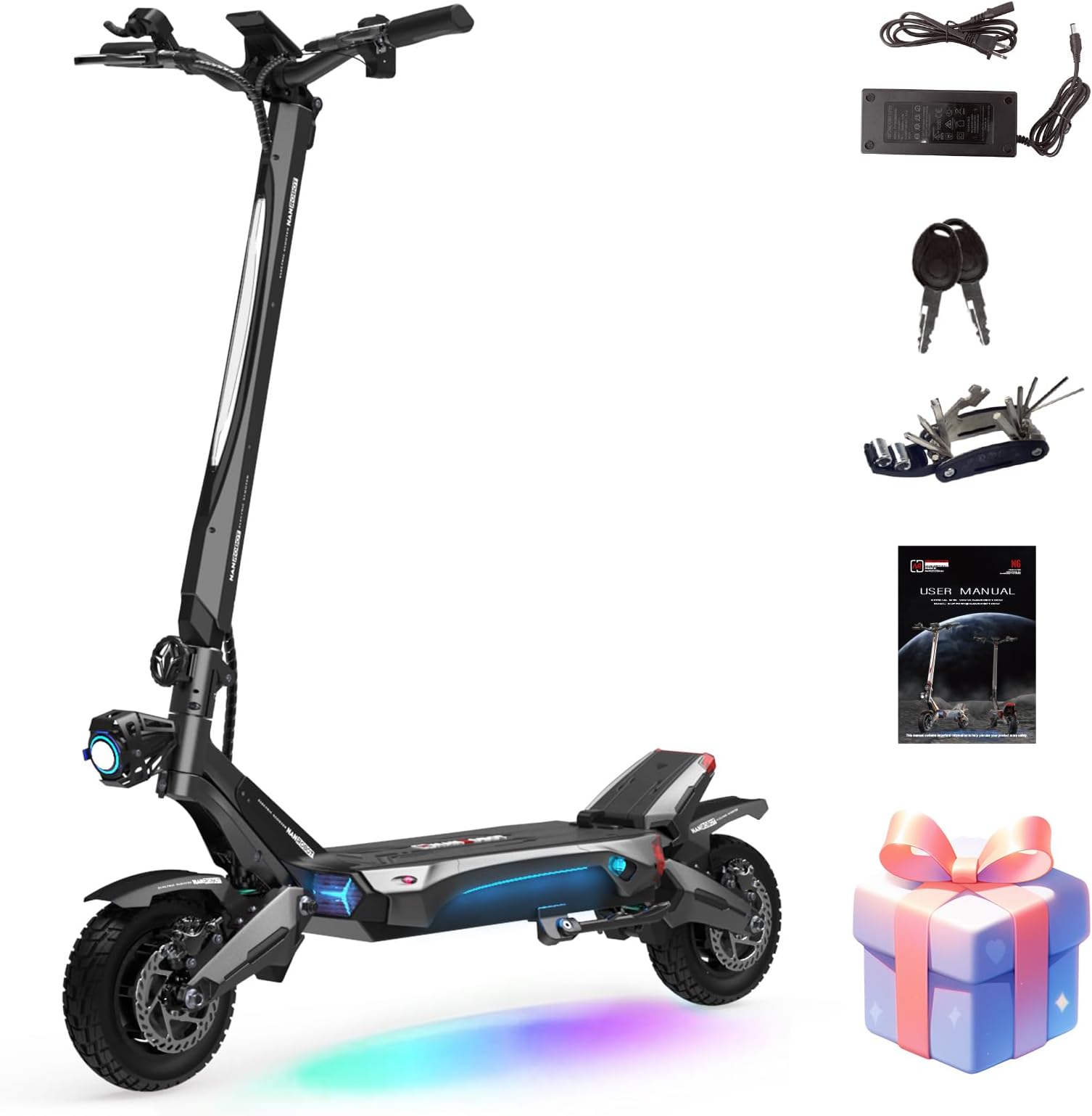 NANROBOTElectric Scooter Adults 40mph Dual Motor Electric Scooter with Suspension 40Miles Range Fast Sports Escooter Folding 10" Off Road Tires 330LBS Max Load Complies with UL2272 Certification