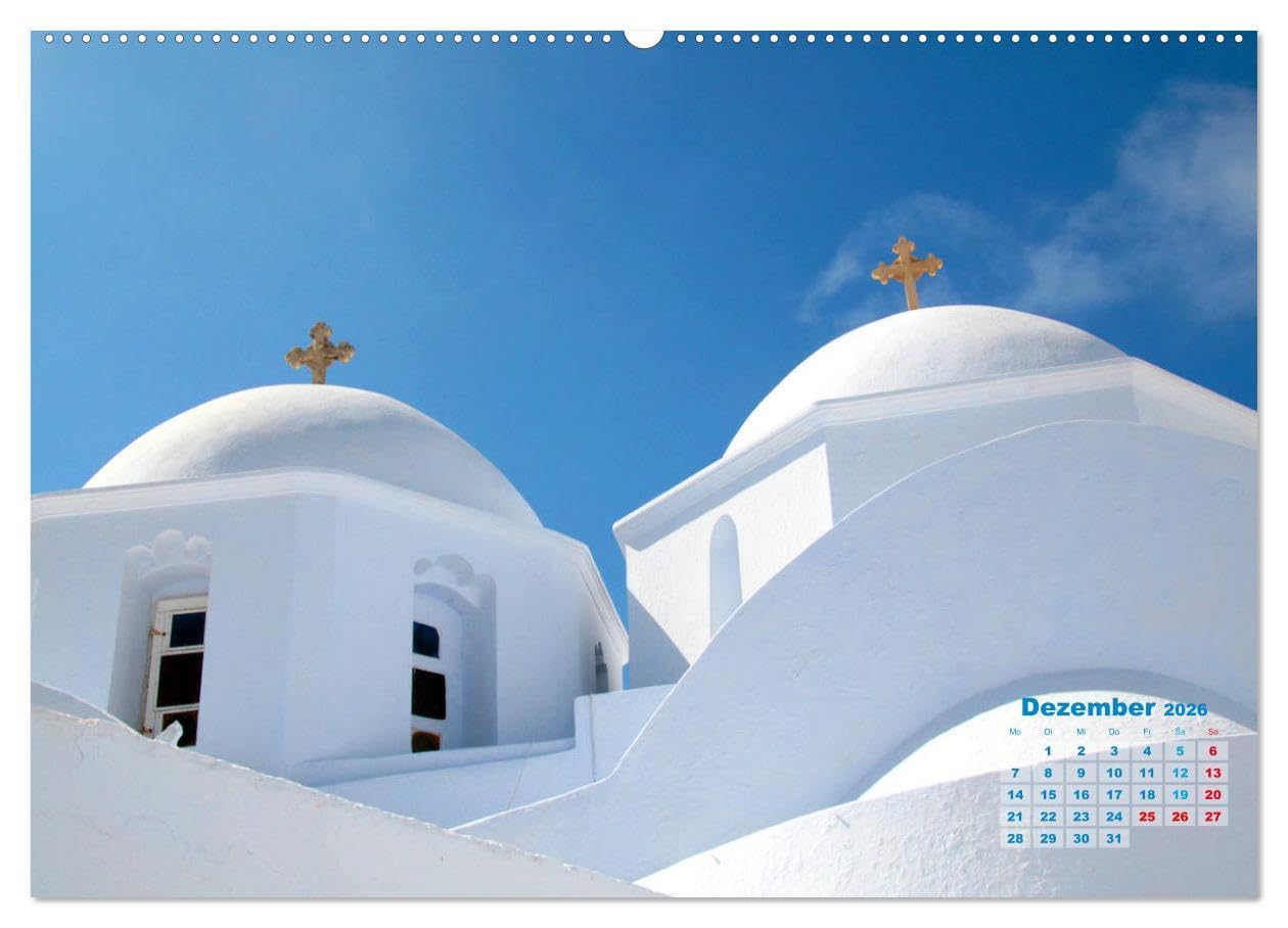 Liebenswertes Griechenland Amorgos und Mykonos (hochwertiger Premium Wandkalender 2026 DIN A2 quer), Kunstdruck in Hochglanz: Sehnsucht nach Griechenland (CALVENDO Orte)