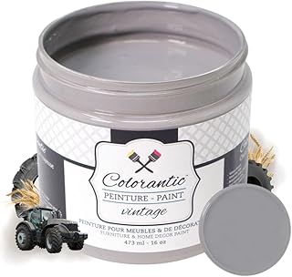 Colorantic | TRACTOR DUST Chalk Based Paint for Furniture DIY, Cabinets, Glass - Multi-Surface Craft Paint- Non-Toxic | DARK GREY GRAY Decorative Painting for Wax Finish Wood Waverly (8 oz (Pack of