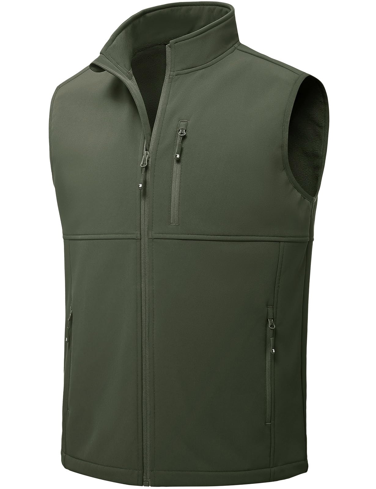 Men's Softshell Vest Fleece Lined Outdoor Winter Vest Outerwear