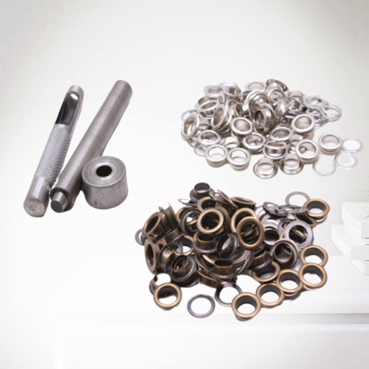 COHEALI Kit Di Occhielli Da 2 Set Da 8 Mm Con Bottoni Ad Occhiello Set Di Bottoni Ad Occhiello in Metallo Per Artigianato Scarpe Abbigliamento 100 Pezzi*2