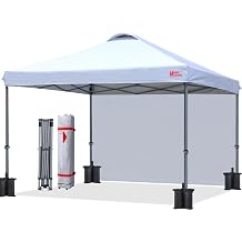 MASTERCANOPY Durable Pop-up Canopy Tent with 1 Sidewall 12x12, White