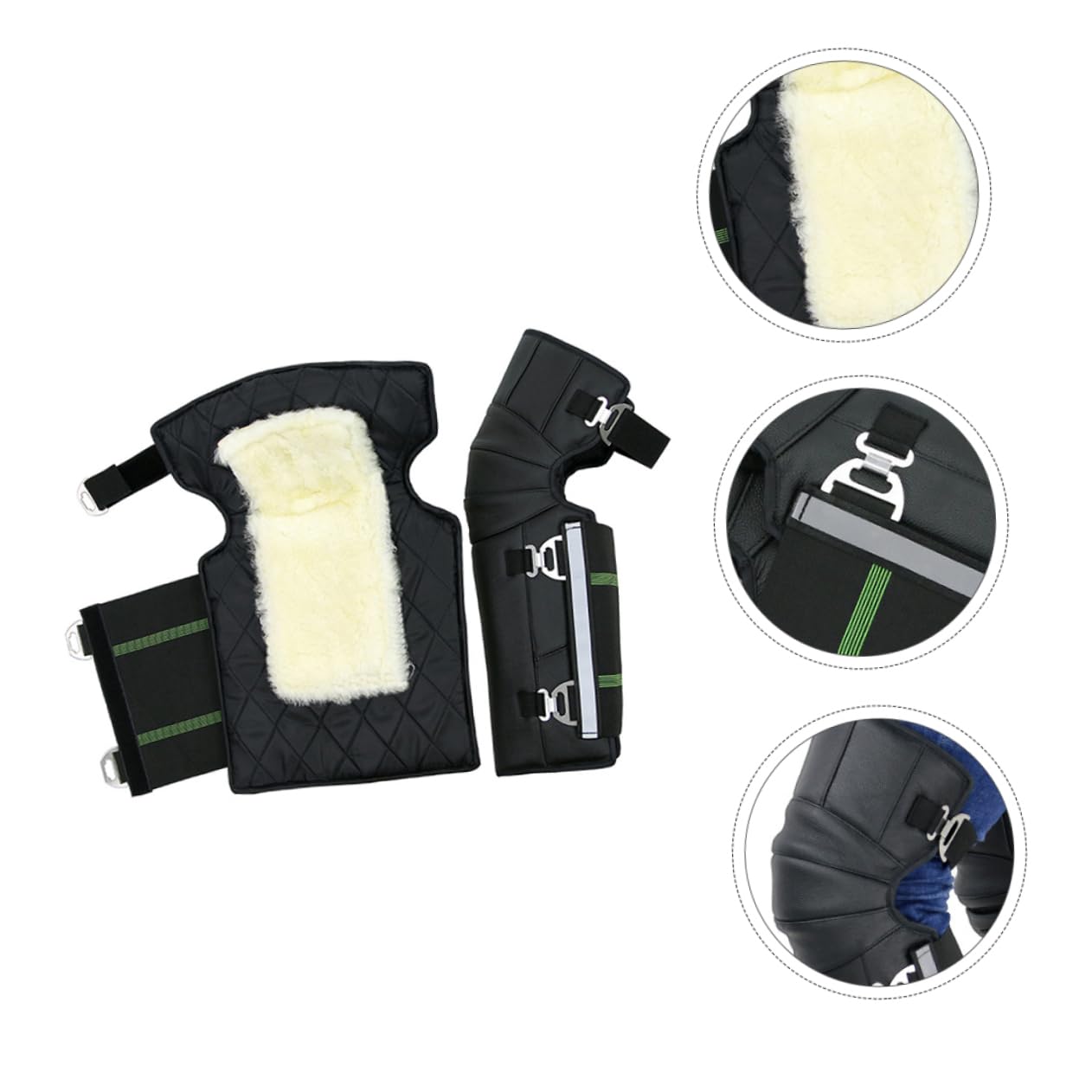 IWOWHERO 1Pair Motorcycle Warm Knee Pads Windproof Protective Gear for Winter Riding Leg Sleeves with Buckle Lightweight Durable for Biking Cold Light Rainy