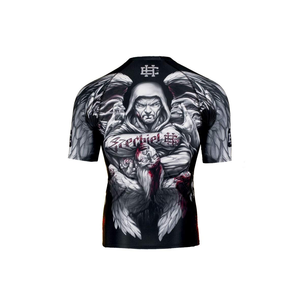 Koszulka kompresyjna z krótkim rękawem Rashguard Hardcore Training Rash Guard, męska koszula kompresyjna, MMA, bokserska, koszulka funkcyjna, męska koszulka z krótkim rękawem, koszulka kompresyjna, męska koszulka do biegania, koszulka sportowa.., Ezechiel