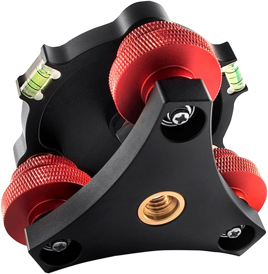 Tripod Leveling Head Camera Tripod Leveler Base with +/-5 Degree Precision Adjustment Tripod Head for Panoramic Head Ball Head Camera Video Head