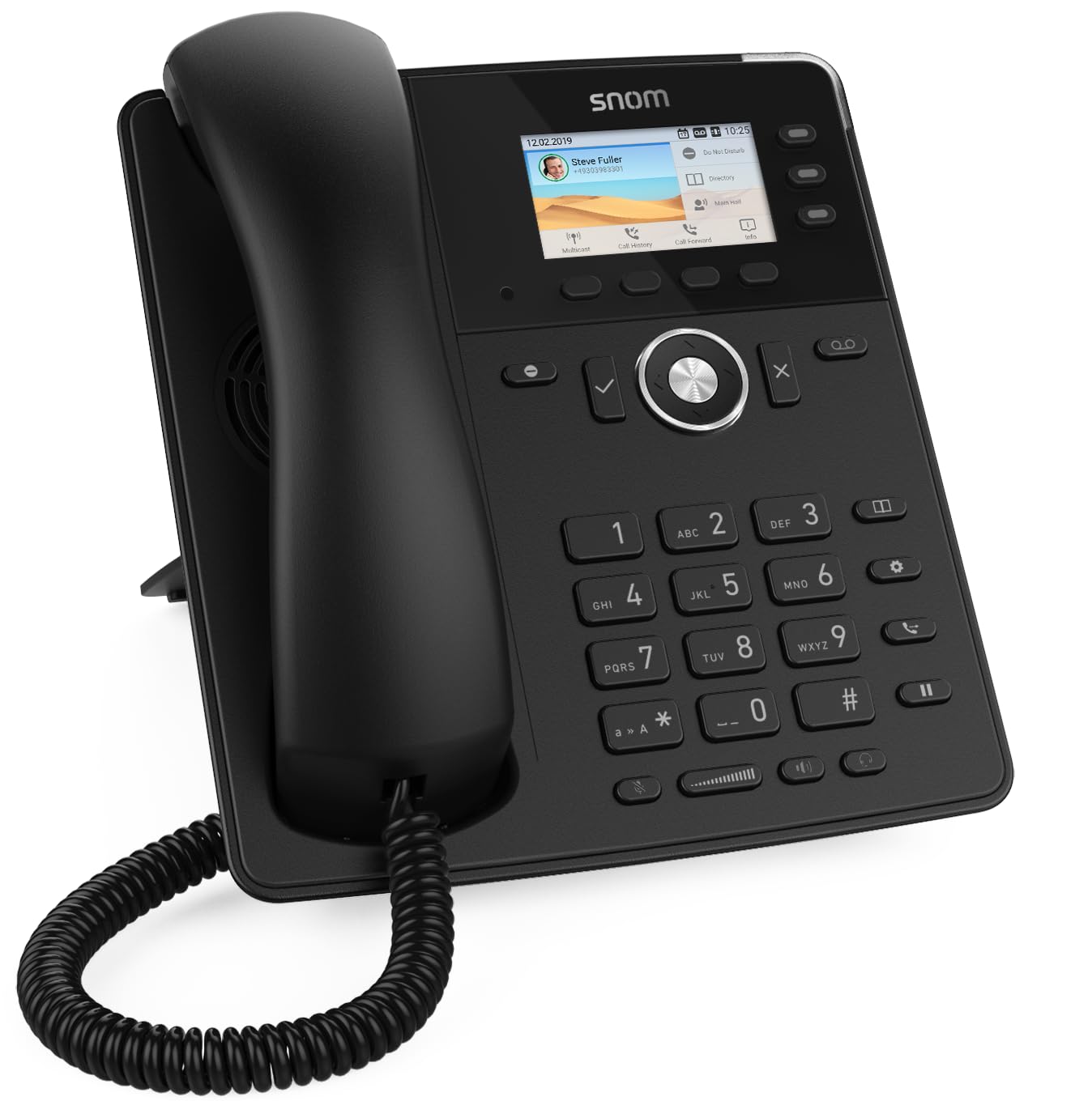 Snom D717 Nero Telefono IP con 6 Account SIP, Display a Colori, Porta USB, Attacco Cuffia, 2 Porta Gigabit LAN, 3 Anni di Garanzia