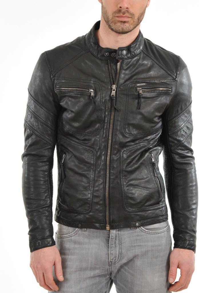 Black Leather Jacket for Men – Real Men's Lambskin Biker Jacket