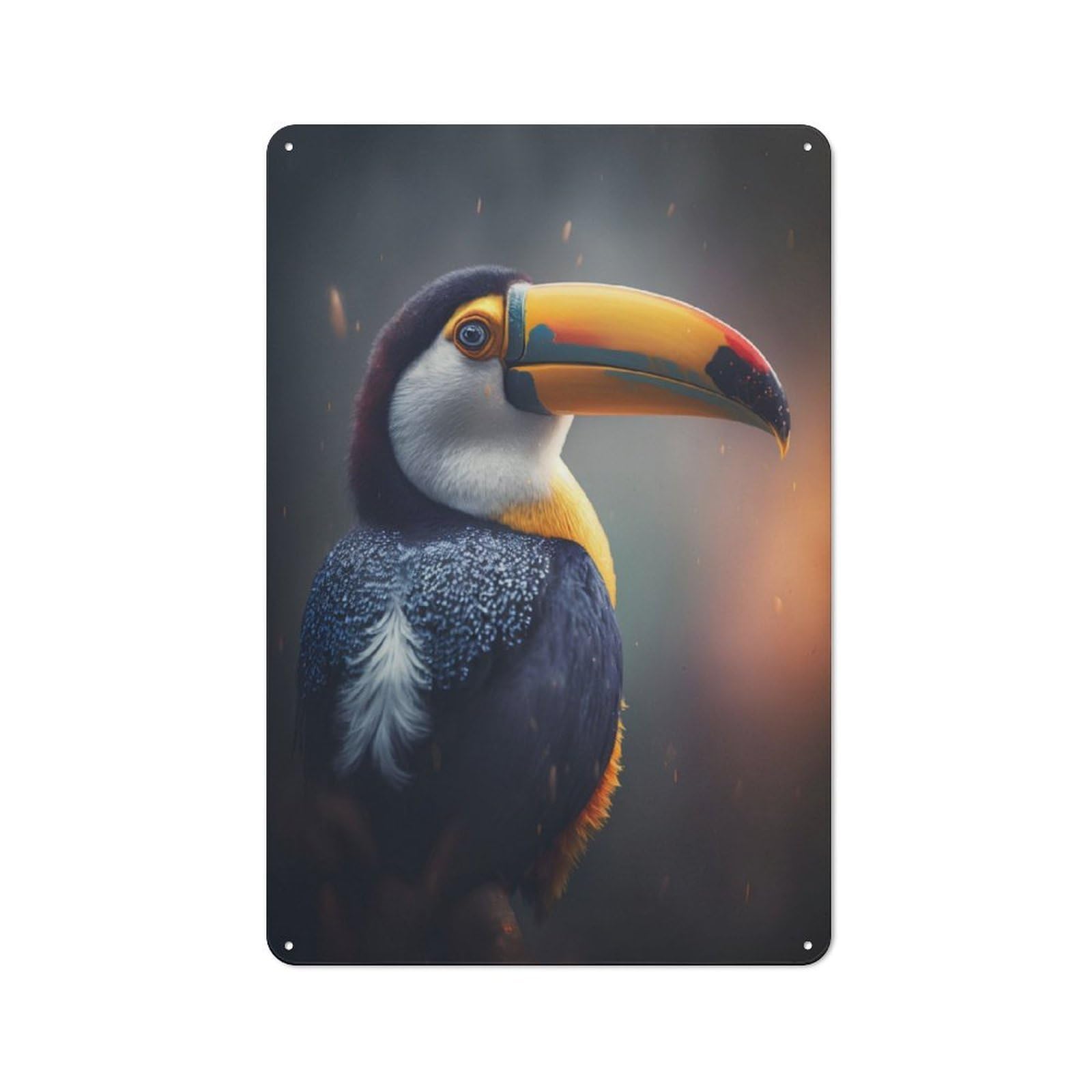 Vintage Metal Sign 30x20cm Featuring Toucan Bird Animals, Home Bar Decor for Cafe, Pub, Workshop Or Home Bar