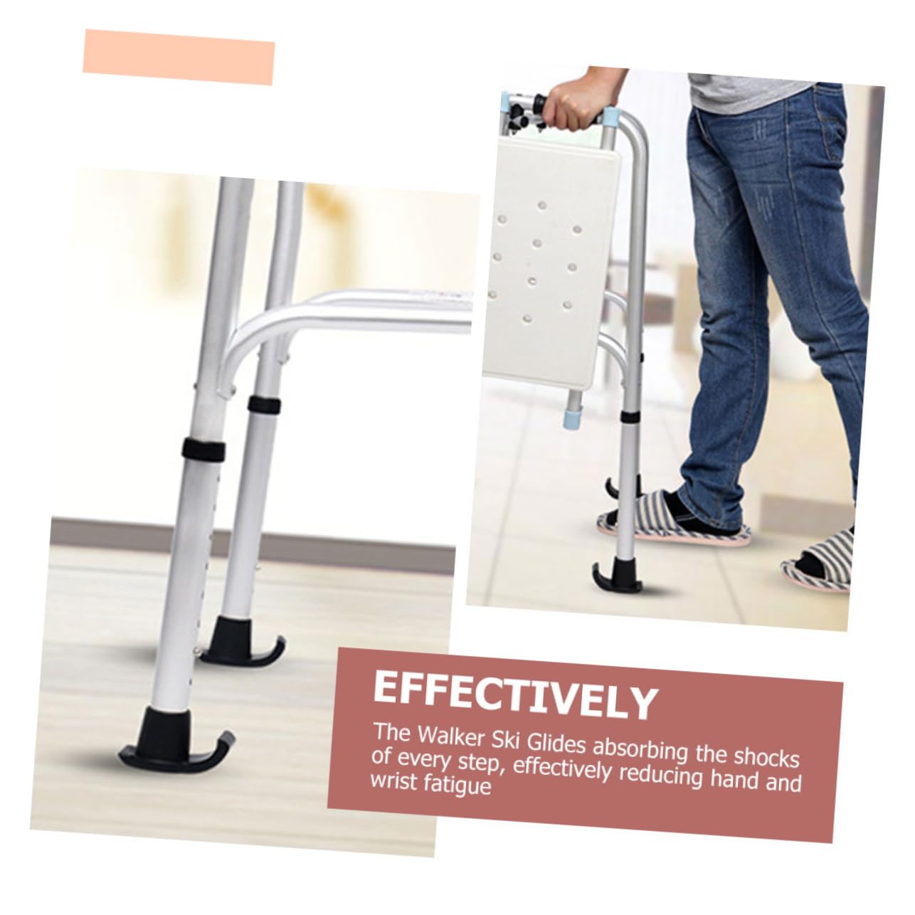 CALLARON 6pezzi Sci Walker Anti-sliding Glides in Nylon di Sci Portatili Antiscivolo per Piedini di Walker Accessori Protezione Sottobicchieri per Superfici Bagnate