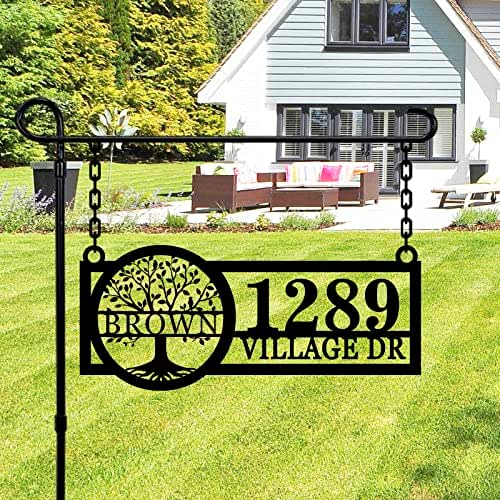 Custom Hanging Mailbox Numbers Plaque, Personalized Hanging