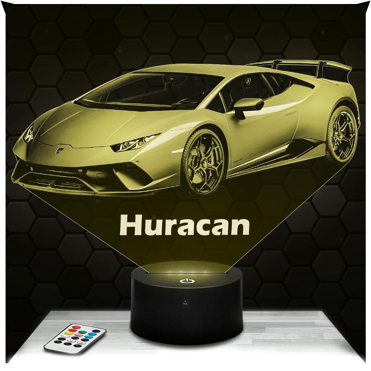 Lampephoto.fr - Supercar Huracan 3D Lamp 3D LED Illusion Night Light, Christmas, Gift idea for Boys and Girls, Children's or Adult Bedroom Night Light, Led Bedside, Gifts Merchandising TOP โ image 1