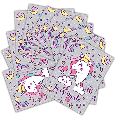 12 Cartes d'invitation Amusantes pour Enfants dans Un Set pour fêtes d'anniversaire d'enfants / Unicorn - Pegasus… - Image 5