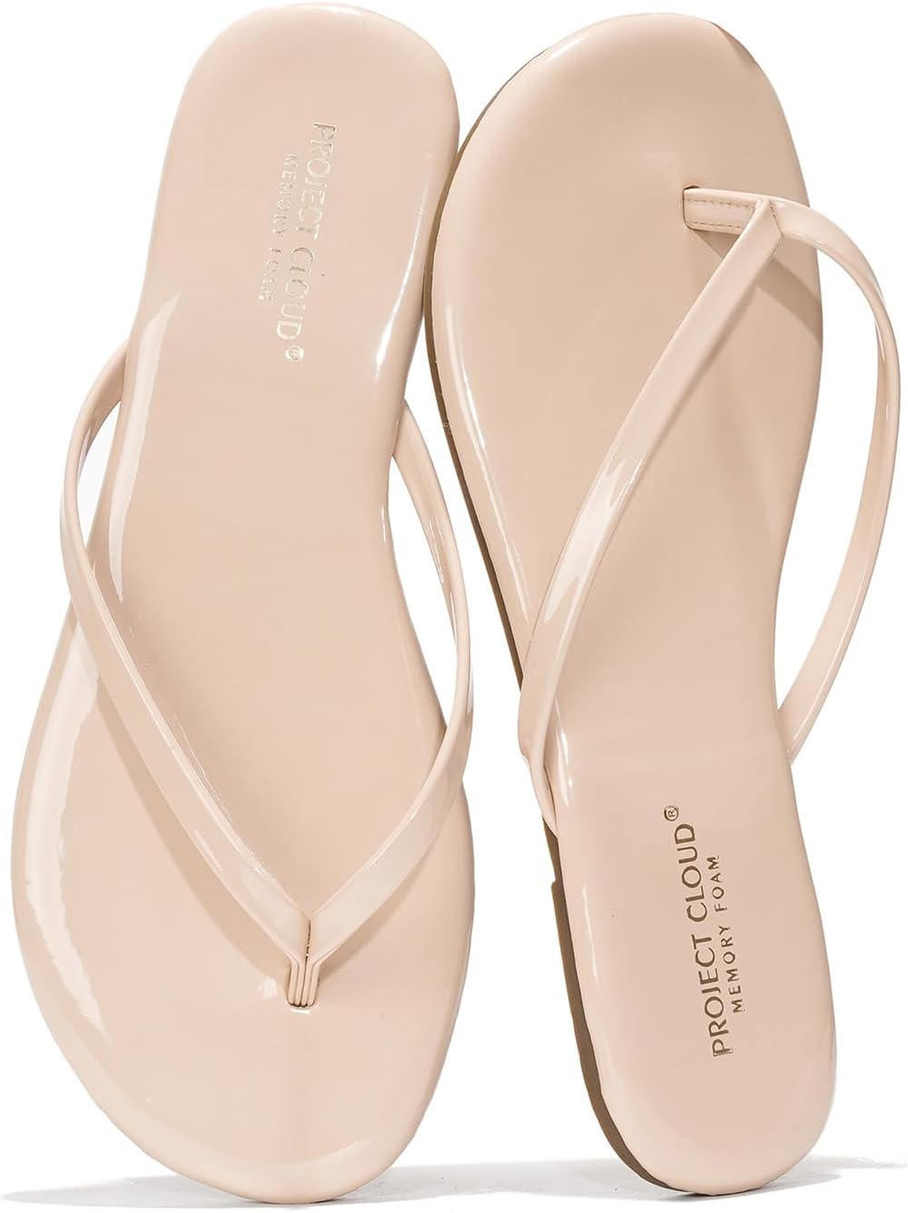 Project Cloud Flip Flops for Women Footwear- Lightweight and Memory Foam Insole Sandals for Women 2026 - Durable Non-Slip Beach Essentials Flats for Women Sandals (Foundations, NUDEPA, 6)