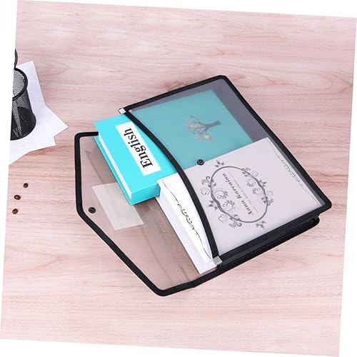 Miniatura 5 de NUOBESTY Caja de documentos Cierre a presión Tamaño A4 Carpeta de archivos de plástico Cartera de expansión Organizador de papel Almacenamiento de