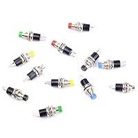 Vista 2 de 12Pcs 1A 250V AC 2 Pins SPST Momentary Mini Push Button Switch Normal Open (Pack of 12) CYT1078