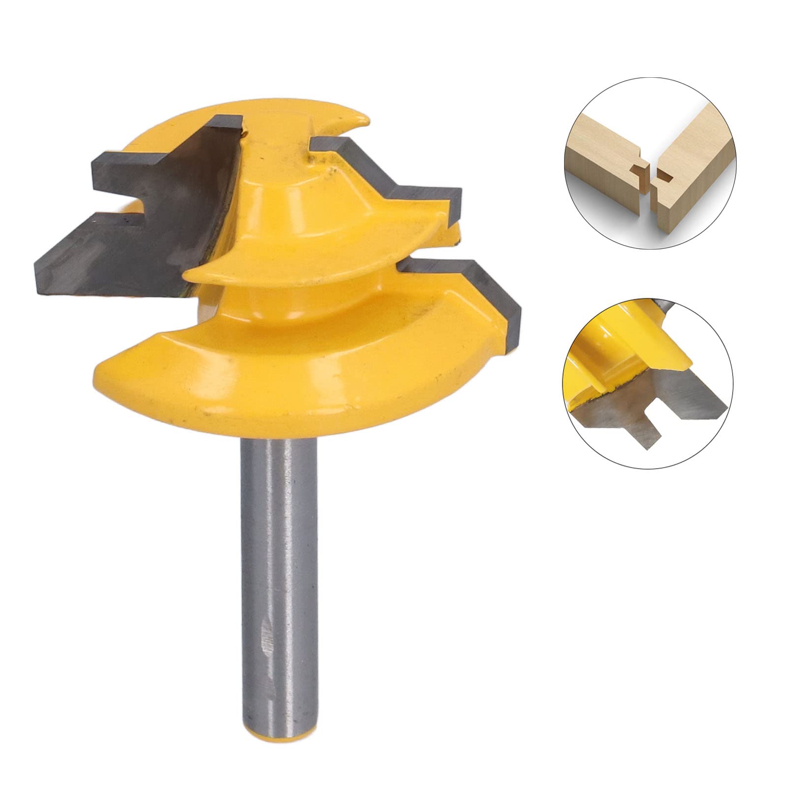 6mm Gambo Fresa per Scanalatura Legno, Fresa per Tagli Legno a 45° Lock Mitre Router Bits Router Bit Punte di Falegnameria Strumento per Lavorazione del per Macchina per Incisione