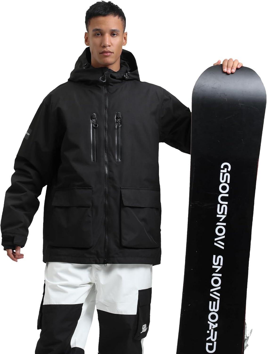 GSOU SNOW Men's Ski Jacket Snowboard Snow Coat Waterproof Windproof Insulated Winter Mountain Outdoor Sports Fixed Hooded - Image 4