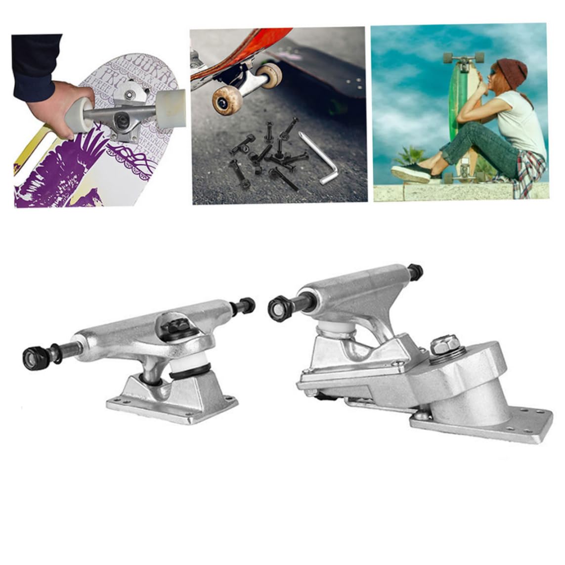 Camiones Independientes, Camiones de monopatín 6.25 Pulgadas Patín de Surf Independiente Longboard C7 Bridge S7 Accesorios para rodamientos de monopatín 2 Piezas para el hogar
