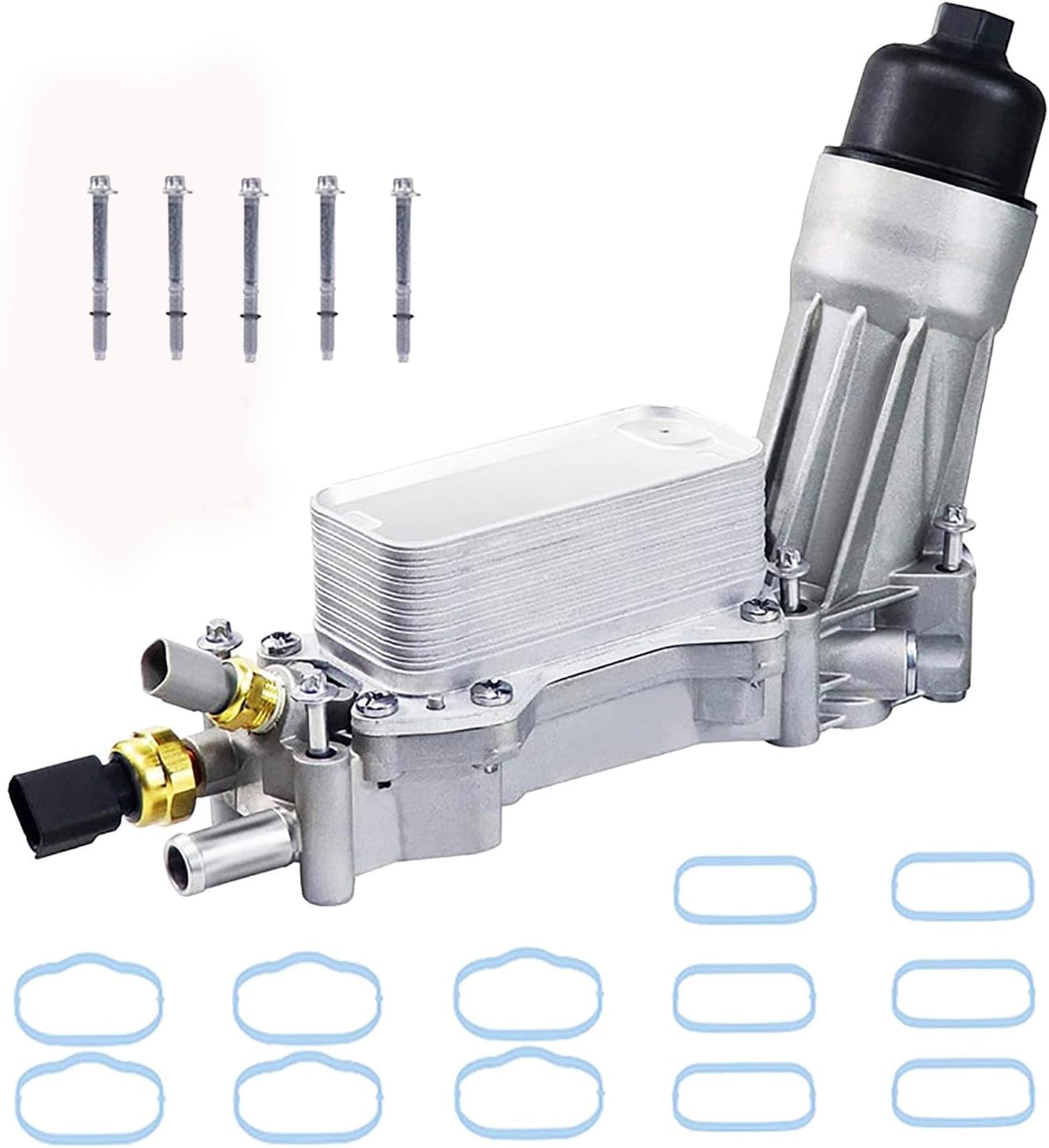 926-959 926-876 Upgraded Aluminum Engine Oil Filter Housing with Oil Cooler For 2011-2016 Chrysler 200 300 Dodge Charger Challenger Journey Caravan Durango Avenger, Wrangler, Ram ProMaster 3.6L