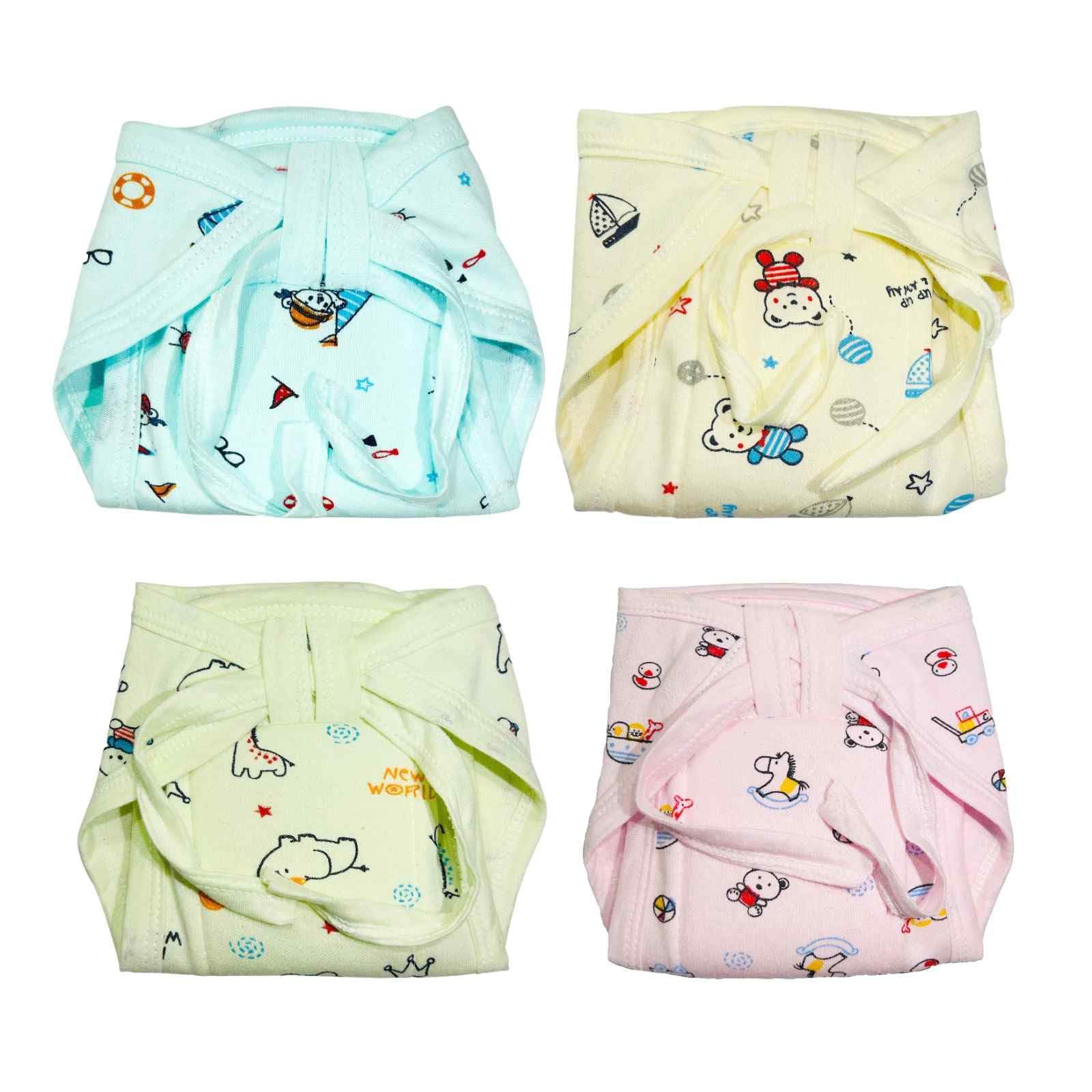 Cotton Washable Reusable Colorful Printed Nappy, Diaper, Langot With Extra Absorbent & Wide Cushion/Padding, Nappies Baby Boys & Girls (Set Of 5, Multicolor) (9-12 Months, 4, count)-image-12