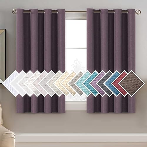 Miniatura 61 de H.VERSAILTEX Cortina de lino para oscurecer la habitación para dormitorio/sala de estar, cortinas opacas extra anchas de 100 x 96 pulgadas