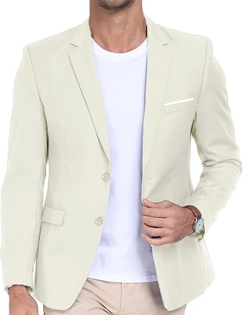 Mens Suit Jacket Slim Fit Blazer for Men Business Casual Sport Coat
