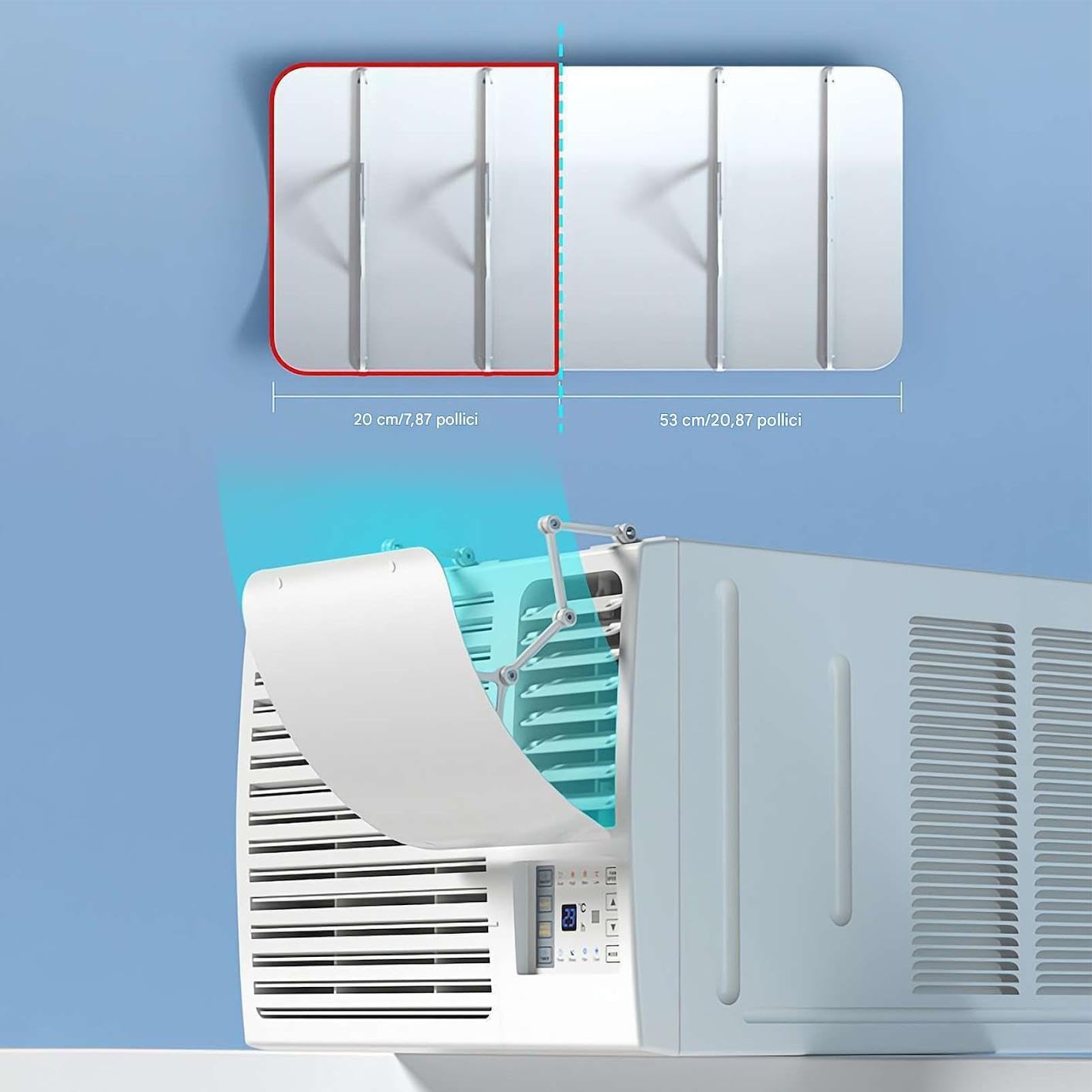Aire acondicionado de ventana ajustable, guía de aire anticondensación para inquilinos, ideal para sala de estar y dormitorio, solución perfecta para el verano