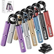 Hozzen Grip Strength Trainer ، 6 Pack Grip Strength Trainer Set 50-350LB ، بدون مقوى قبضة اليد ، معزز ذراع اليد مع شريط قبضة لتدريب القوة ، التمرين ، استعادة الإصابات