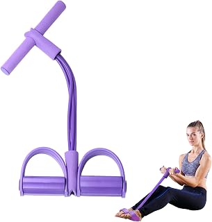 Abdominal Trainer, 6 Tubes Multifunction Tension Rope, Sit-Up Training Equipment, Bodybuilding Expander, Abdominal, Leg, Waist Exerciser, Workout Equipment for Home Gym Yoga, Fitness