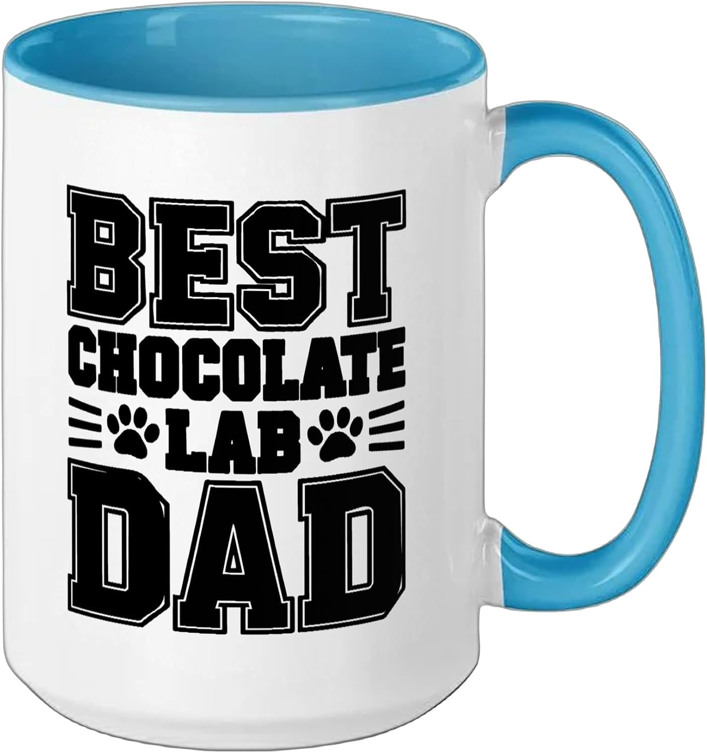Chocolate Lab Dad Best Brown Labrador Ever Owner Ceramic Mug, Blue/White, 15oz image 2