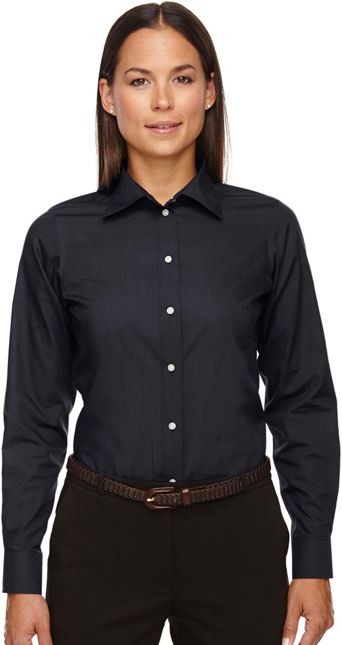 Devon & Jones Ladies' Crown Woven Collection™ Solid Broadcloth 4XL BLACK