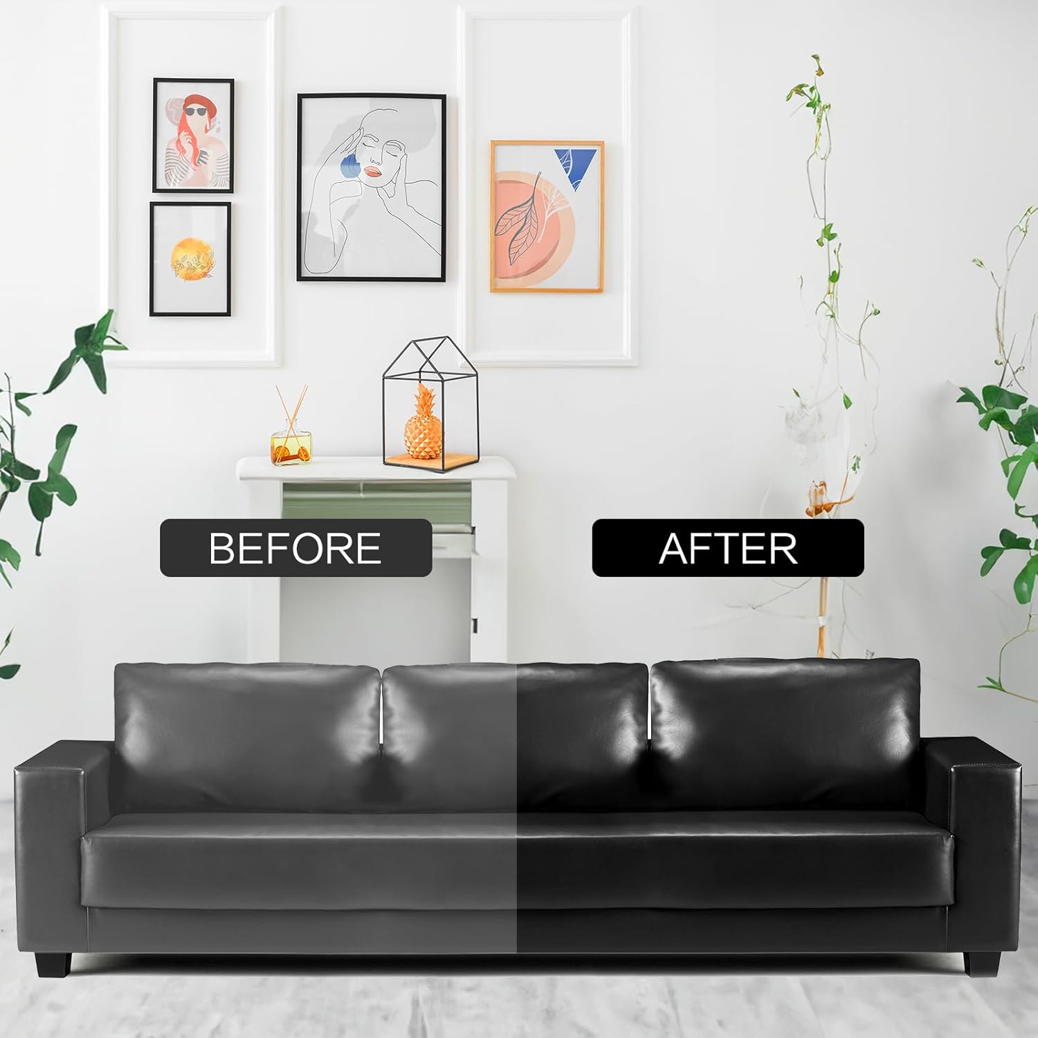 Leather Recoloring Balm - Leather Repair Kit for Furniture, Dye, Recolor, Renew, Repair & Restore Aged, Faded, Cracked, Peeling and Scuffed（Dark Gray） - Image 6