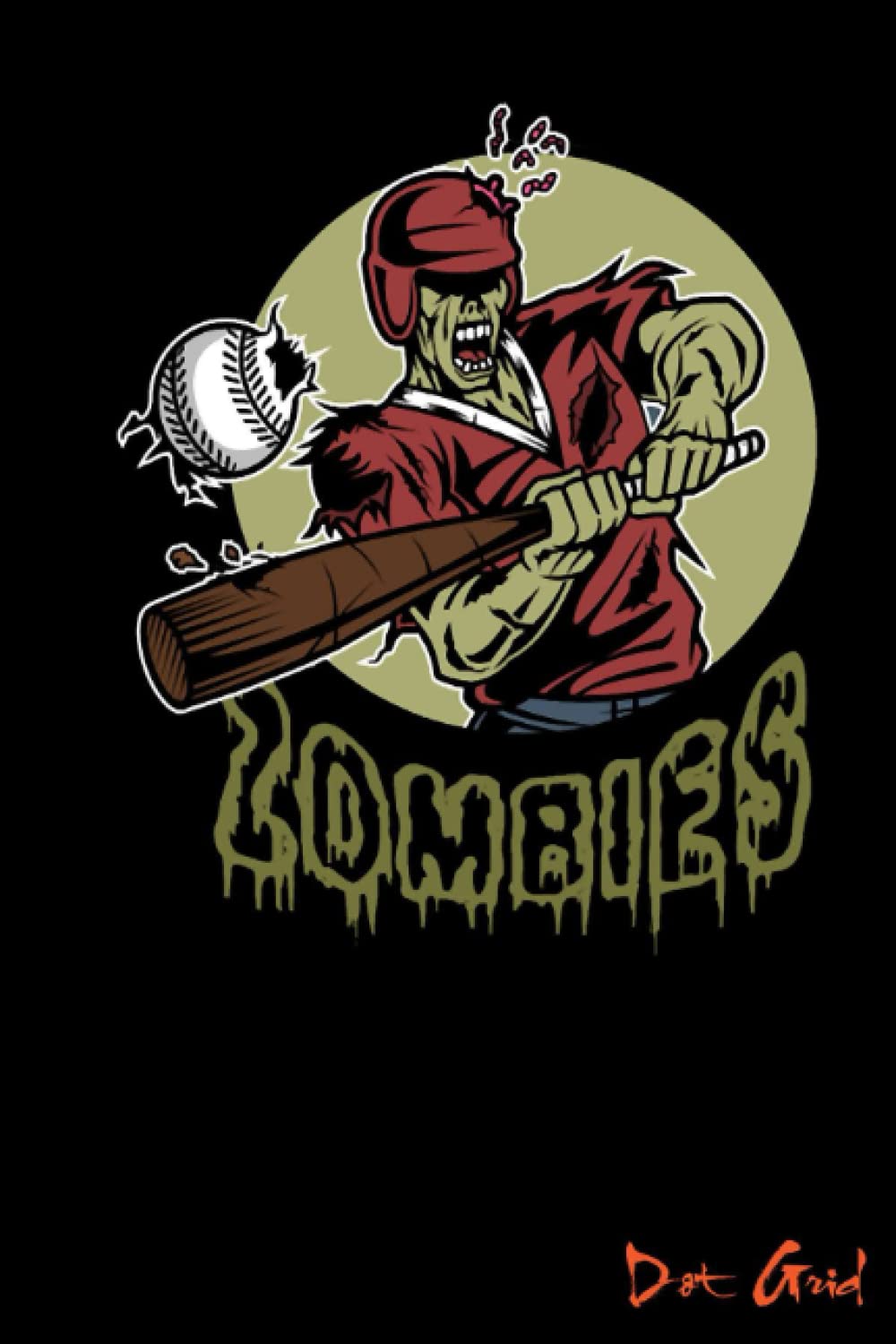 Zombie Undead Baseball Game Dot Grid: Dot Grid Paper Halloween Theme For Girls, Cute Dotted Bullet Journal | Special Black Cover