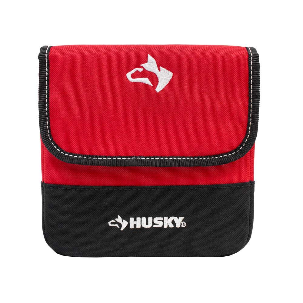 Husky 7 in. Rugged Storage Bag Pouch with Protective Flap