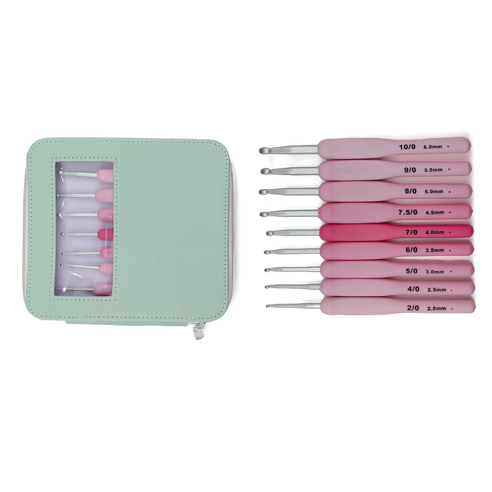 Buxuaaaa 9Pcs Beginner Crochet Hook 2.0mm-6.0mm Ergonomic Crochet Hook Ergonomic Handle Needle for Crocheting Beginner