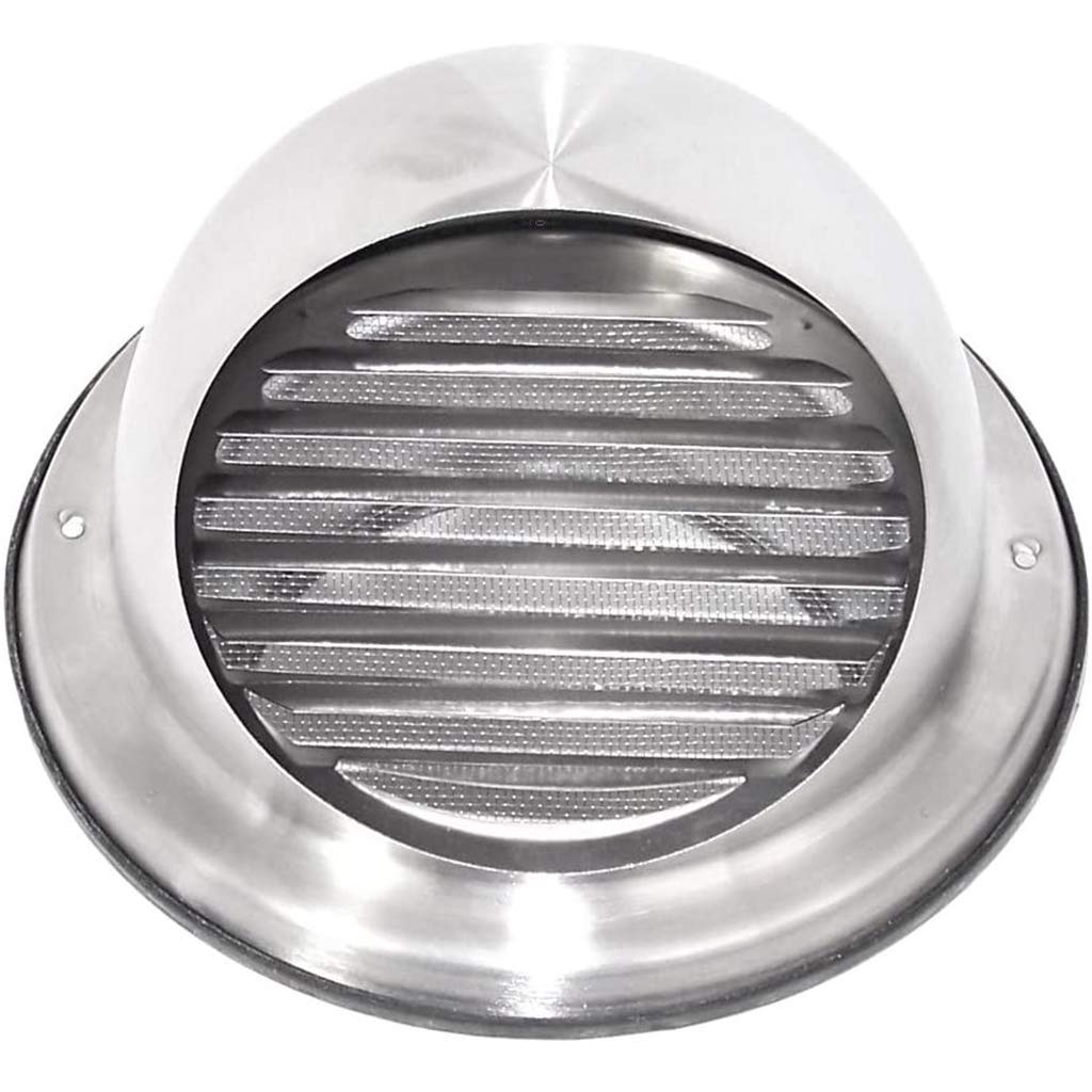 Grille de Protection météo en Acier Inoxydable avec moustiquaire Grille d'évacuation Air Entrant Air évacué Grille Ventilation Surpression Grille d'aspiration,100mm