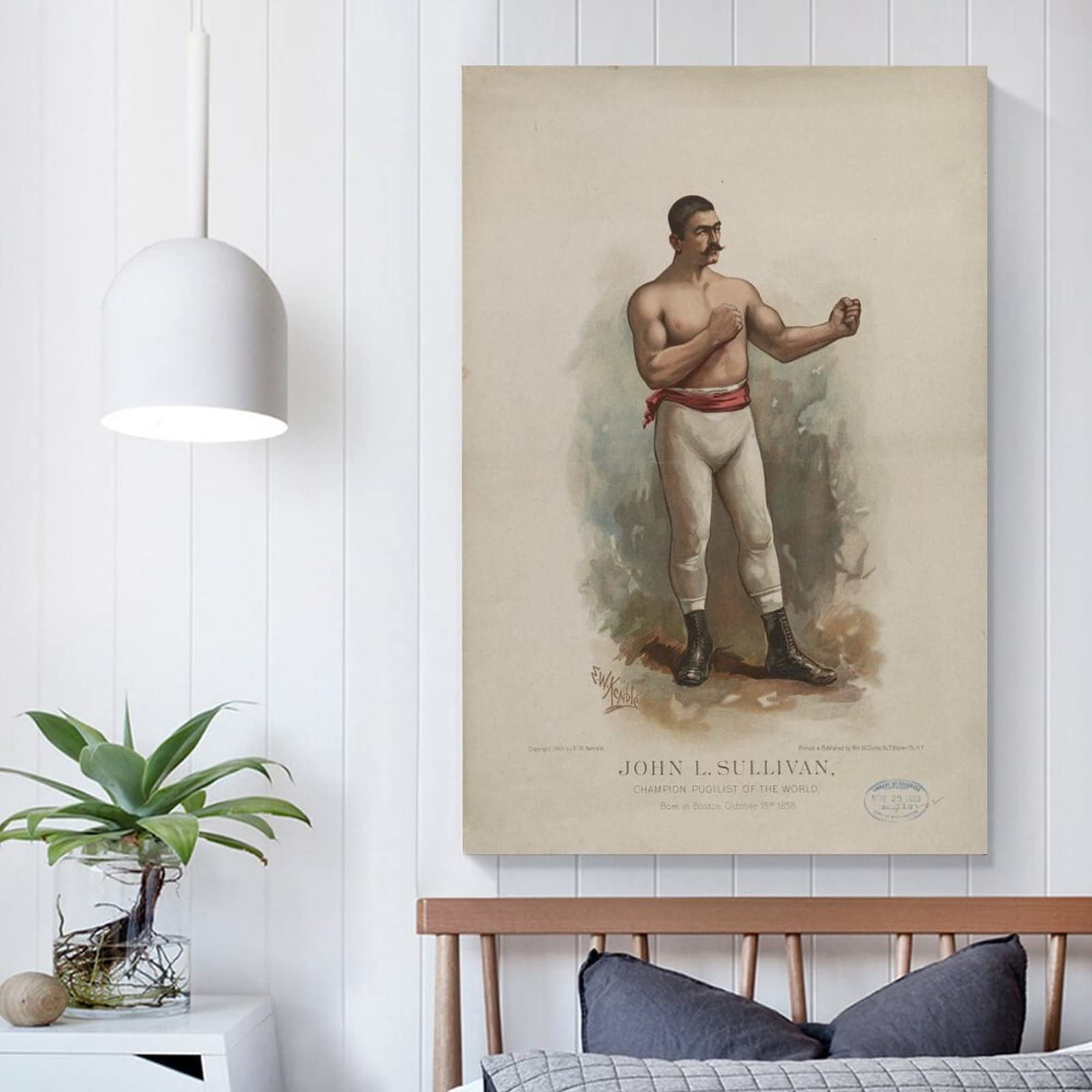 Amazon.co.jp: ヴィンテージポスター 1883 ジョン・L・サリバン