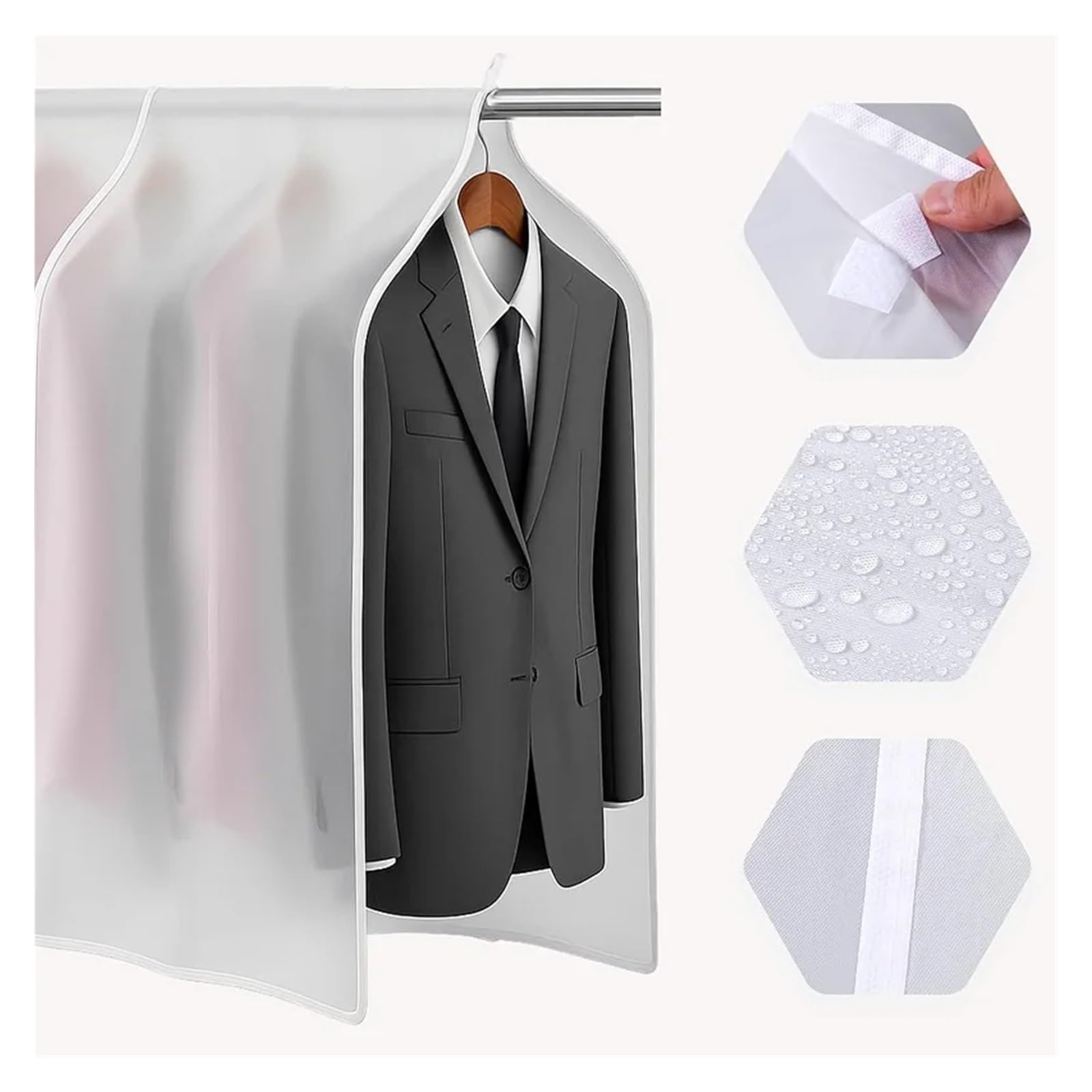 fundas para ropa Clothing Covers, Transparent Garments, Wardrobe Storage Solutions, Suits, Hanging Bags, Breathable Thick Garment(3 Pcs)