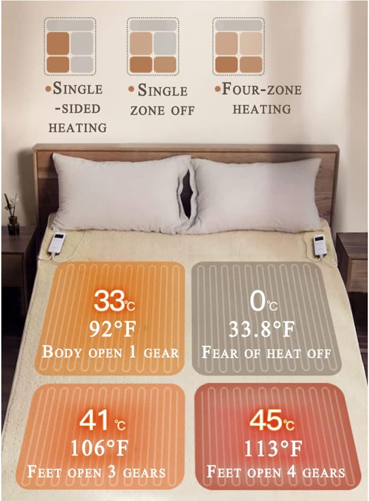 Review Easy Care Heated Weighted Blanket Fleece Electric Blanket 12