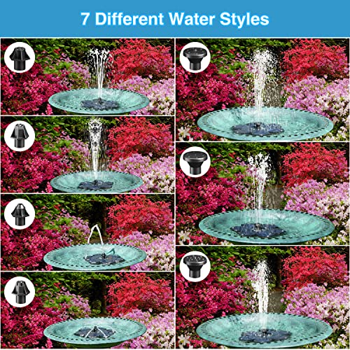 Szmp Solar Fountain 2023 Upgraded Led Lights, 3.5W Snowflake Solar Powered Fountain Pump With 7 Nozzle & 4 Fixer, 2000 Battery, Solar Fountain Pump For Bird Bath, Garden, Patio, Pond, Pool, Outdoor #TOP3