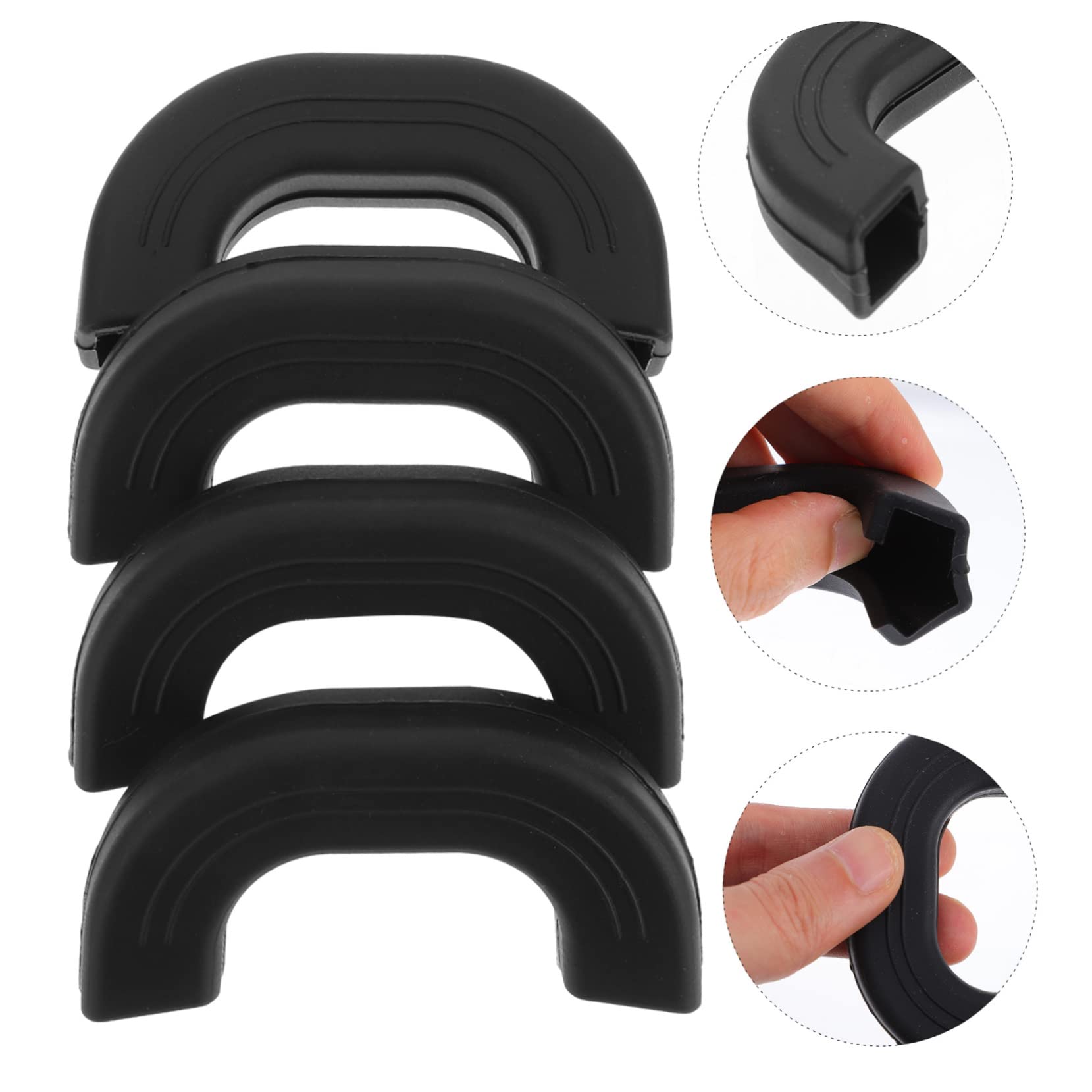 Copri Manici Pentola Nero 4 Pezzi Antiscottatura in Silicone