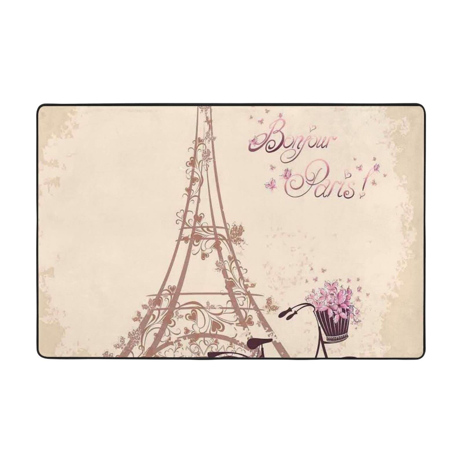 Tapis de vélo moelleux Tour Eiffel pour réchauffer les sols