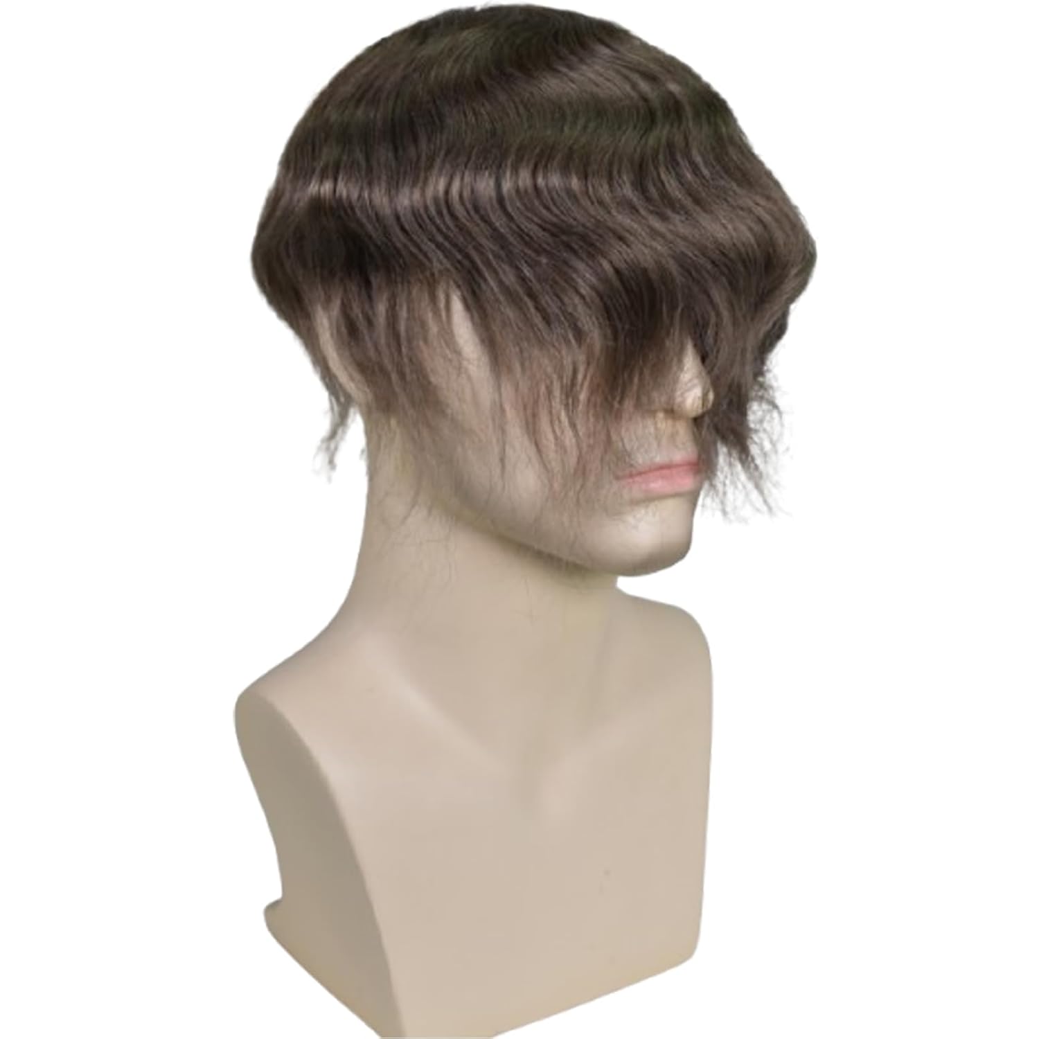HD Lace Men’s Toupee 8x10 Inch 100% European Virgin Human Hair 6 Inch Length Medium Light Density Hair System for Men #4 Medium Brown Color