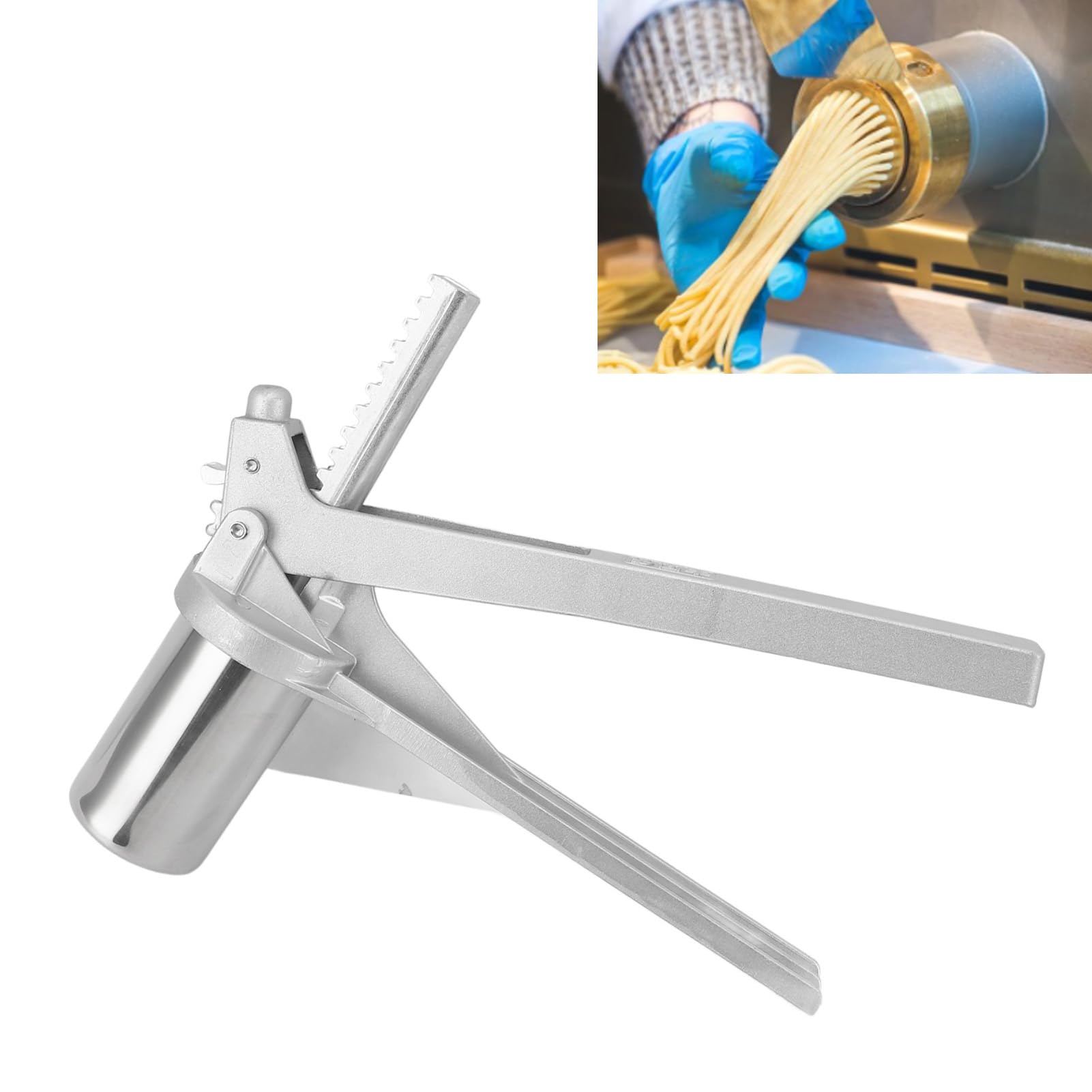 Máquina manual para prensar fideos, Máquina para hacer fideos de acero inoxidable, Máquina para hacer fideos manual, Prensa compacta para fideos de pasta para cocina y