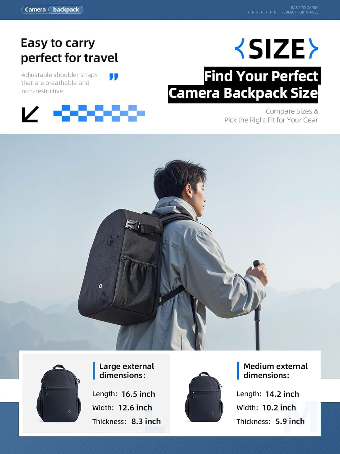 llano Compact Camera Backpack for DSLR/SLR/Mirrorless,Photography Bag with Laptop Slot (for 14" MacBook) & Tripod Holder, Ideal for Travel & Outdoor (for Canon, Nikon, Sony), Small, Black,10L Capacity - Image 7
